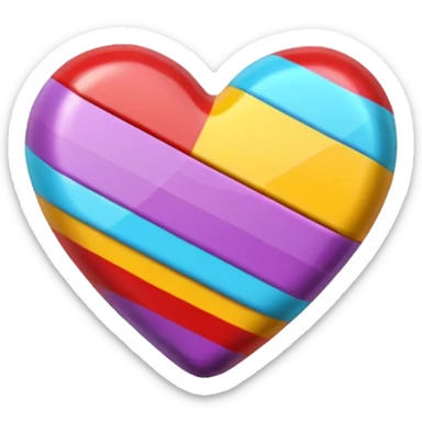 heart wrapped candy sweet colourful stripes sticker