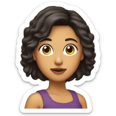 Chica morena media melena  sticker