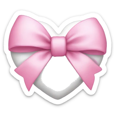 white heart pink bow sticker