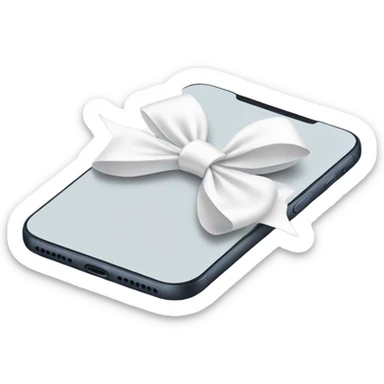 white bow in iphone 13 sticker