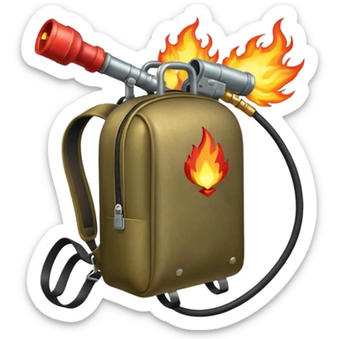 flame thrower with backpack sticker