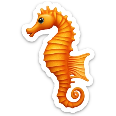 Orange sea horse sticker