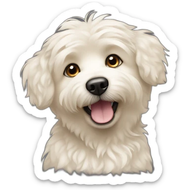 blonde eskipoo dog one ear pointing up sticker