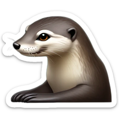 Loutre sur loup avec un regard brillant sticker