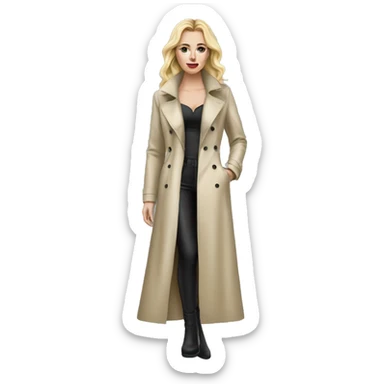 White Girl in a long latex trench sticker