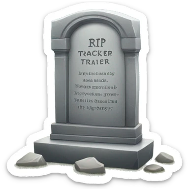 tombstone with only text "RIP Degree Tracker" on it sticker