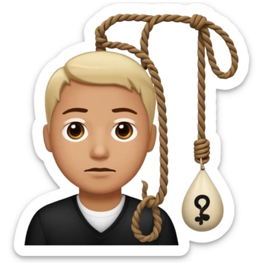 My bitmoji looking at a noose sticker