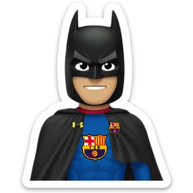 batman wearing a Fc Barcelona flag sticker