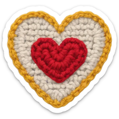 Crochet heart sticker