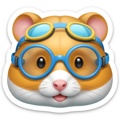 hamster with swimming goggles sticker