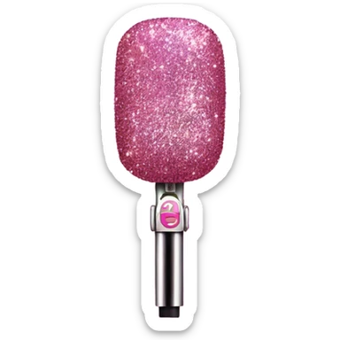 Pink ombre microphone with glitter  sticker