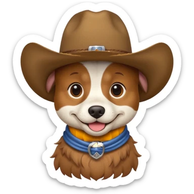 Cowboy dog sticker