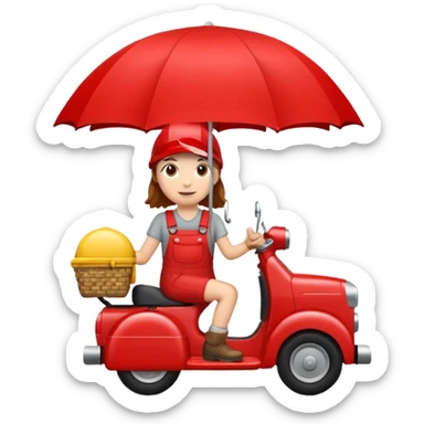 Erstelle mir einen Fallschirmspringer im emoji style mit einem Motor hinten dran  sticker