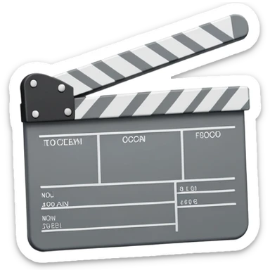 minimalist movie clapperboard with single diagonal line and thin geometric outline sticker