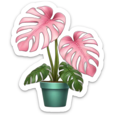 Pink Monstera plant sticker