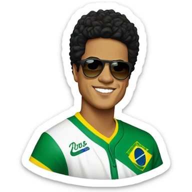 Bruno mars wearing Brazilian jersey sticker