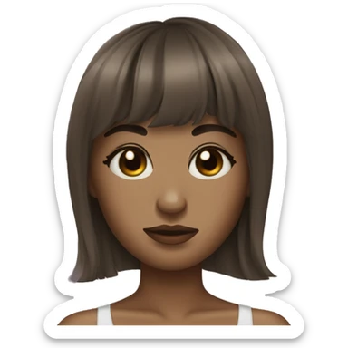 Brunnete beautiful girl with bangs sleeping  sticker