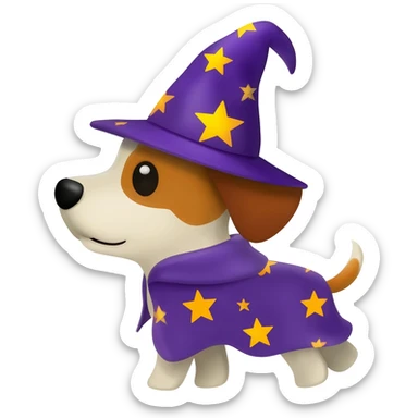 Dog wizard sticker
