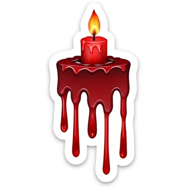 candle with blood drips dark red sticker
