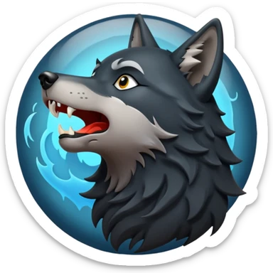 Black wolf howling sticker