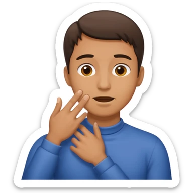 Man with Hand fully around throat sticker