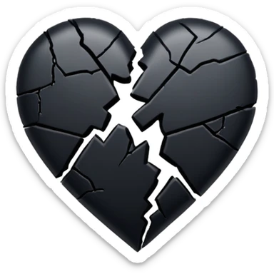 black broken heart emoji  sticker