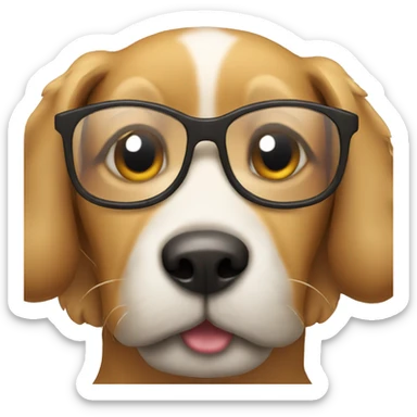 dog with glass  sticker