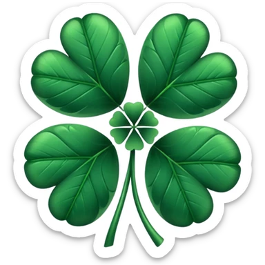 Black five leaf clover  sticker
