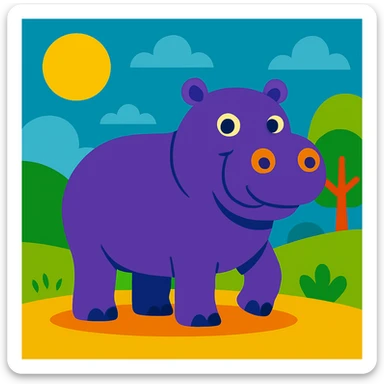Hippopotamus sticker