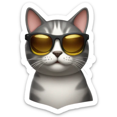 Cat with sunglasses sticker