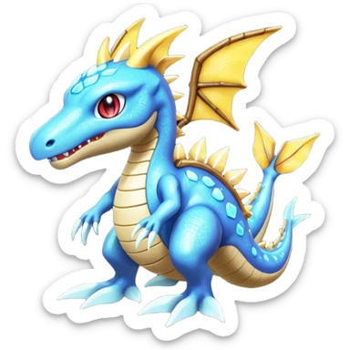 elemental sparkly sparky woody deadly cybernetic spooky Kingdra-Terrakion-Trevenant-Pokémon-Fakémon-hybrid-creature sticker