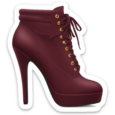 Burgundy high heels boots  sticker