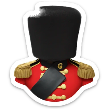 Photorealistic The British red Guardsman with bearskin hat sticker