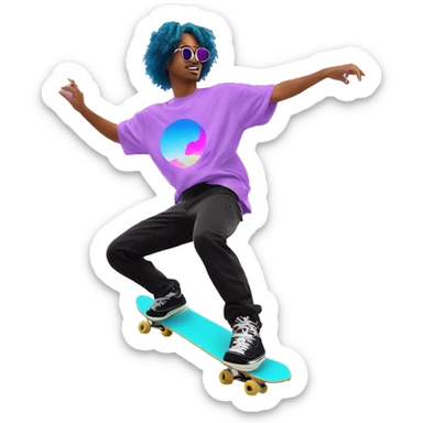 Vaporwave person dancing Skater fashion aesthetic baggy clothes graphic t shirt 420 sticker