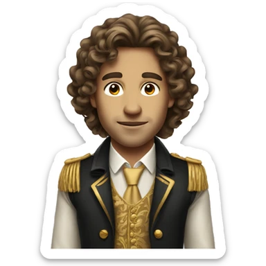 rich arrogant boy with long curly brown hair sticker