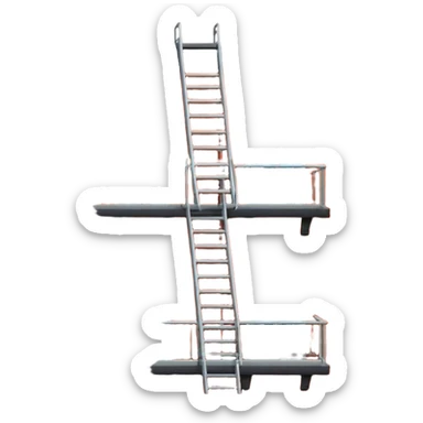 City balcony fire escape rooftop sticker