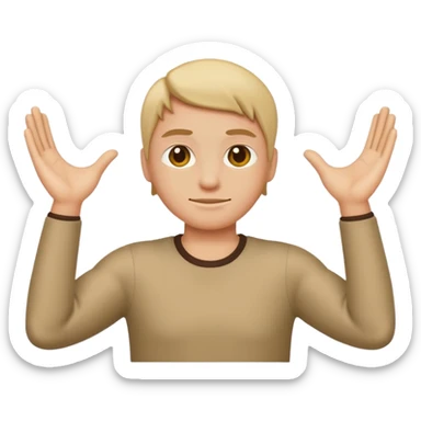 Please make an emoji where the wearer marks O or X with his arm. sticker
