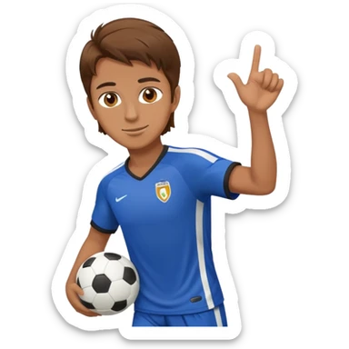 Brown hair give soccer player sticker