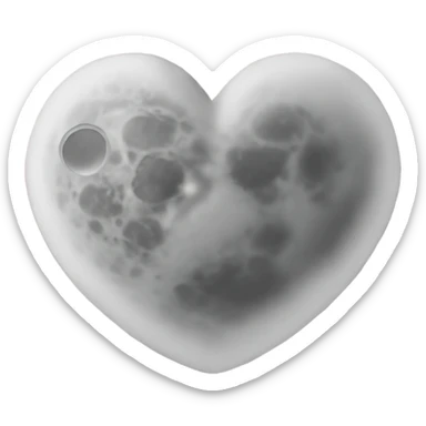 heart shaped moon sticker