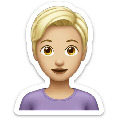 lesbian blonde girl with short hair sticker