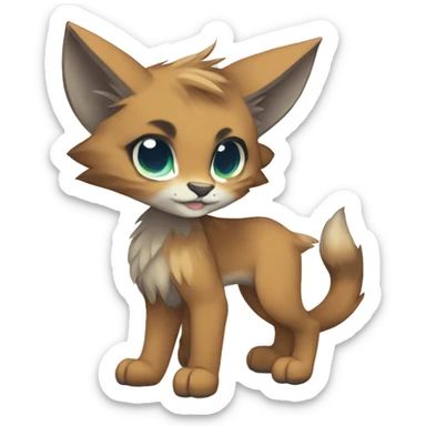 Anthropomorphic Furry-Sona-Fakemon Lynx-Caracal Full Body sticker