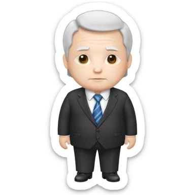 Chibi yaşlı ton ton bir emlak kralı adam sticker