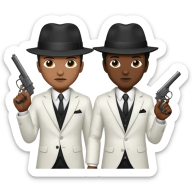 2 mafia members guns sticker