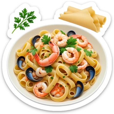 Pasta seafood with parsley  sticker