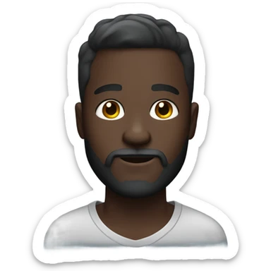 Handsome deep dark skin man with beard and high fade sticker