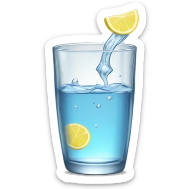 Fill glass of water with lemon and mind sticker
