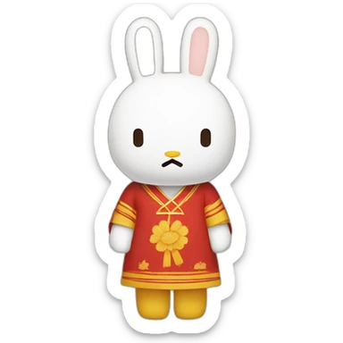 Miffy with Vietnam dress  sticker