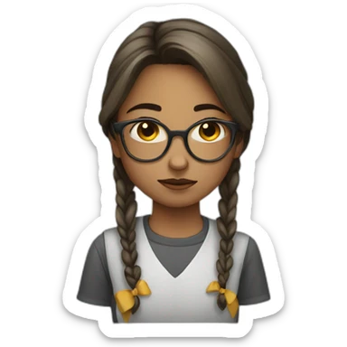 Heartbroken nerd girl sticker