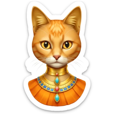cat wear Bust of Nefertiti sticker