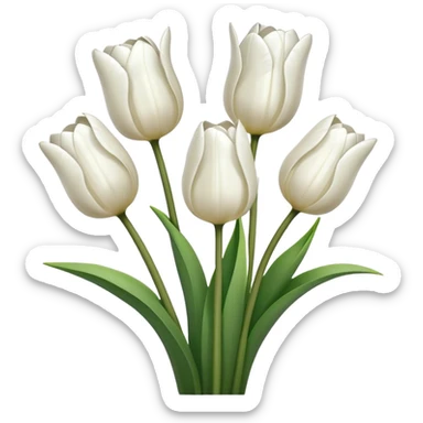 White tulips sticker